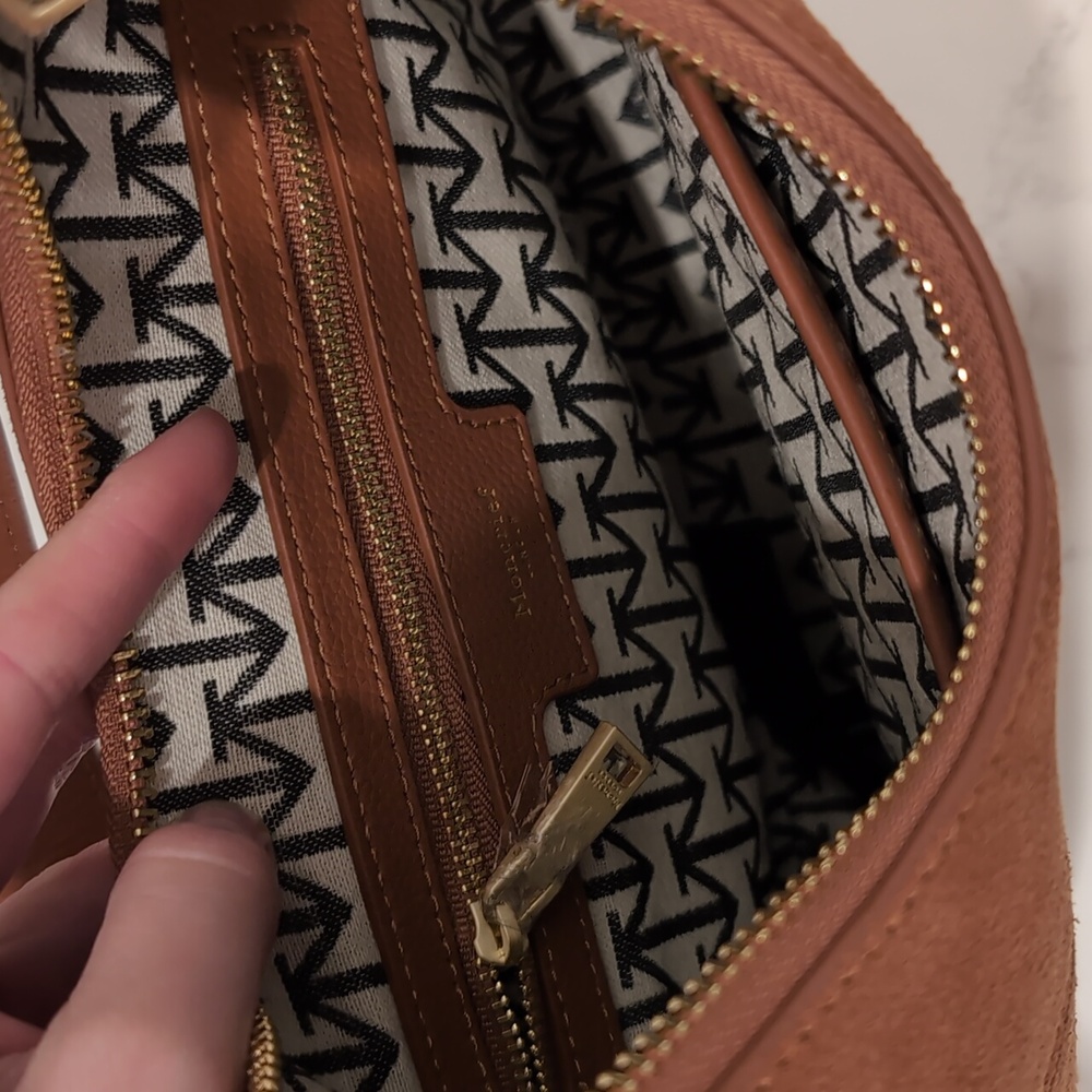NWT Moncrief London Mylah Cognac Suede Handbag - Picture 10 of 12